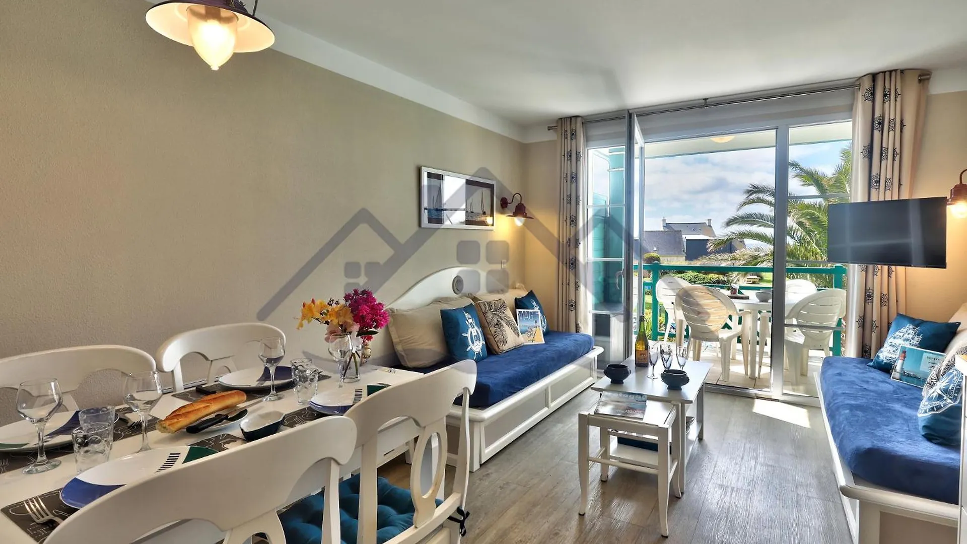 Apartment Localise - A18 - Appartement Avec Balcon - Petite Vue Mer A Travers Le Palmier - Piscine De Avril A Septembre - Wifi Inclus - Animaux Admis - Draps Inclus - Parking Inclus Guilvinec France