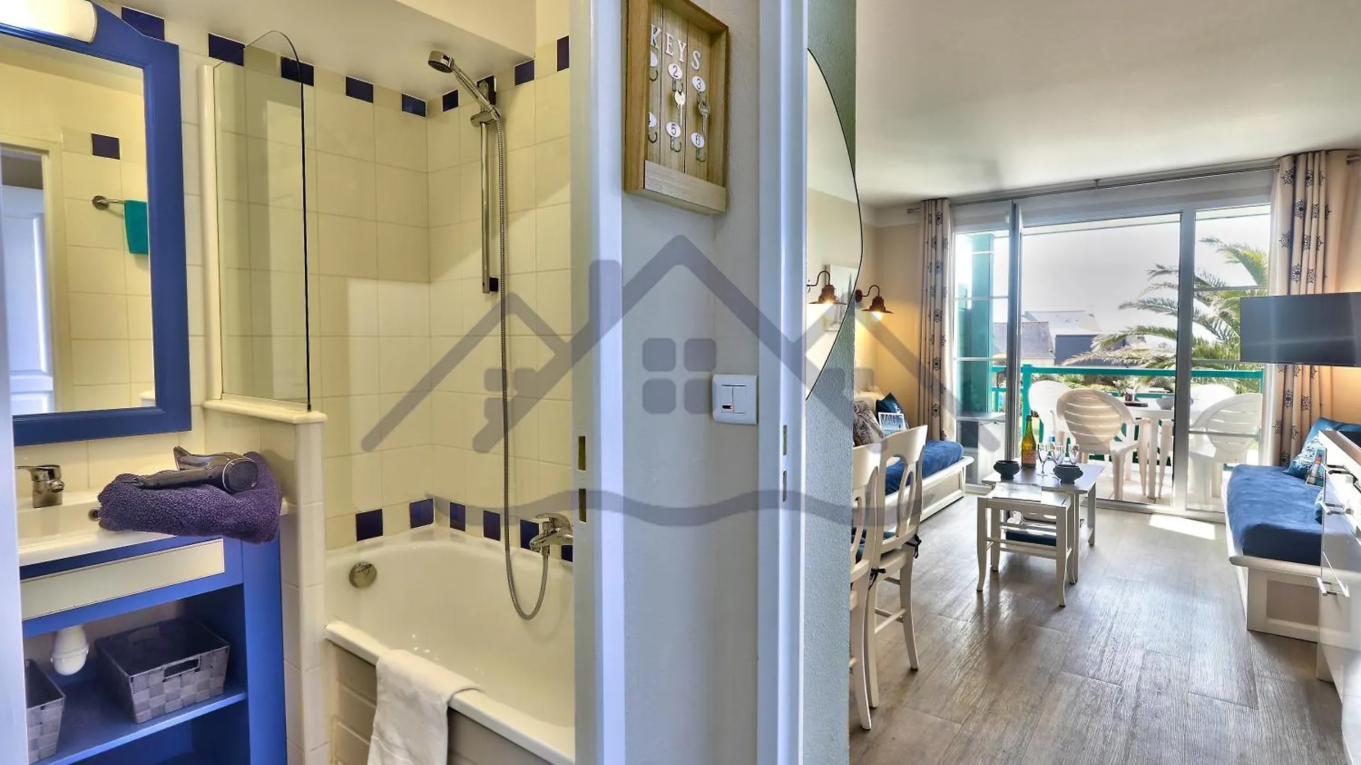 Localise - A18 - Appartement Avec Balcon - Petite Vue Mer A Travers Le Palmier - Piscine De Avril A Septembre - Wifi Inclus - Animaux Admis - Draps Inclus - Parking Inclus Guilvinec